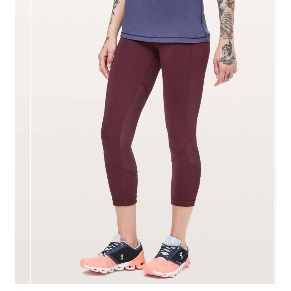 Lululemon Pace Rival Crop 22 Dark Adobe W6AVOS Running Leggings Size 4
